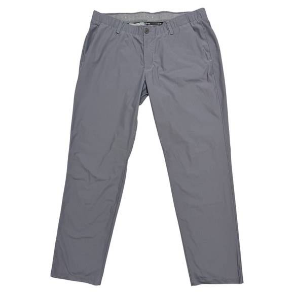 Under Armour EUC Thread Borne Gray Flat Front Straight Leg Golf Pants 40/32 - Picture 6 of 11